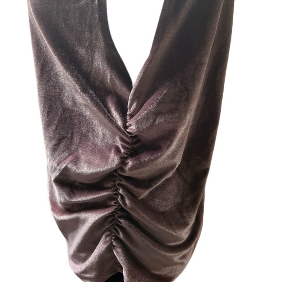 Velvet Sleeveless Top in Rich Brown New!  Size XL - Picture 4 of 5